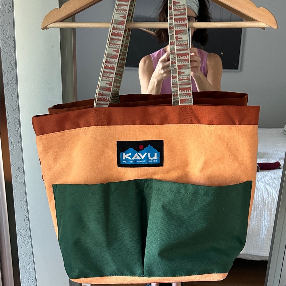 KAVU Orange and Green Tote Bag